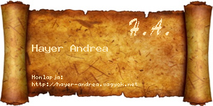 Hayer Andrea névjegykártya